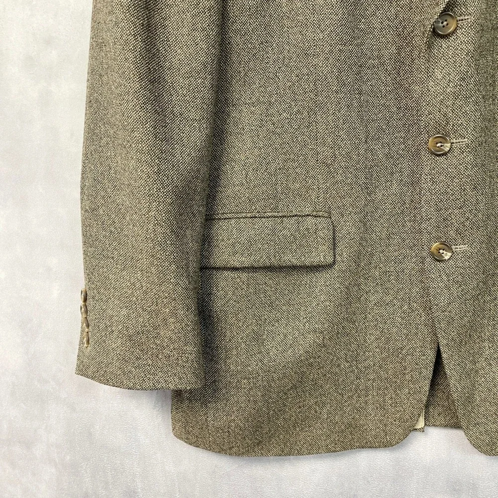 Lauren Ralph Lauren Mens Sport Coat 44R Brown Wool Tweed Blazer Dark Academia